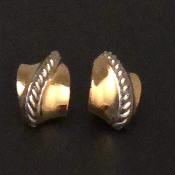 BURBERRY OF LONDON GOLD-PLATED CLIP EARRINGS - Picture 8 of 8